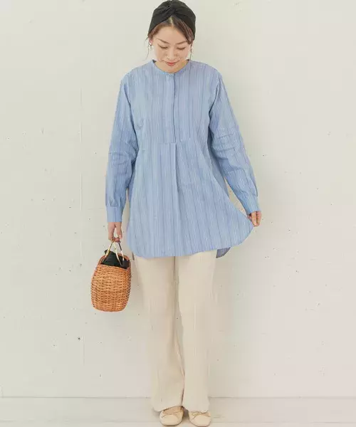 この春 シャツは長め丈にシフト spring シャツチュニックコーデ特集 ローリエプレス