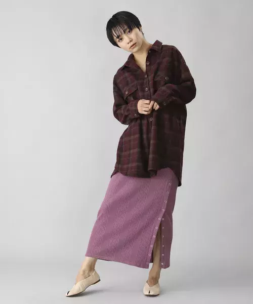 3大秋シャツを調査 チェック バンドカラー チャイナシャツコーデ ローリエプレス