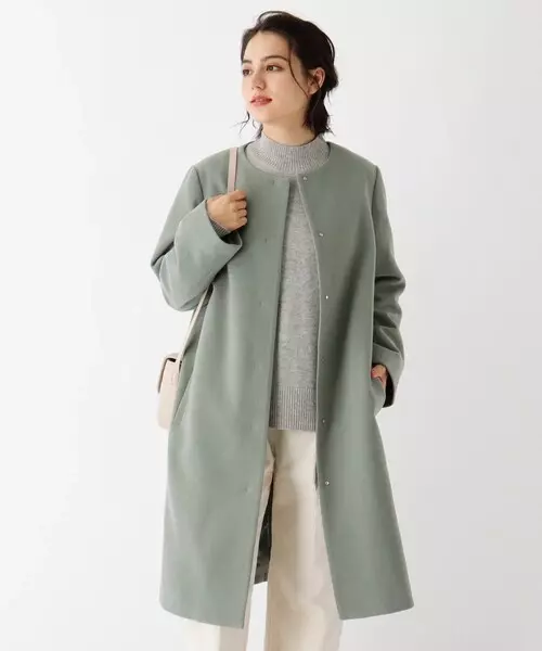 通勤も普段着も ノーカラーコート にお任せ 大人女子の上品コーデ ローリエプレス