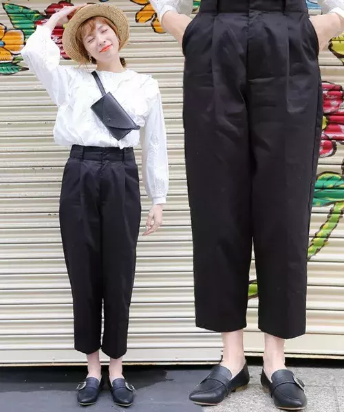 黒パンツでクール系女子に スキニー ワイド テーパード を使用したコーディネート ローリエプレス