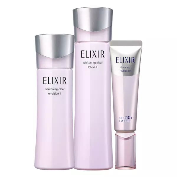 Elixir エリクシール ホワイト 新化粧水 乳液 朝用乳液などの全17品が3月21日発売 これまでよりも輝き放つつや玉を 大人女子のお肌に宿して ローリエプレス