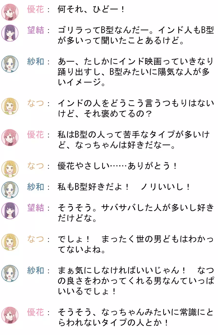 B型って人気ないの 彼女たちの恋愛事情 第１話 ローリエプレス