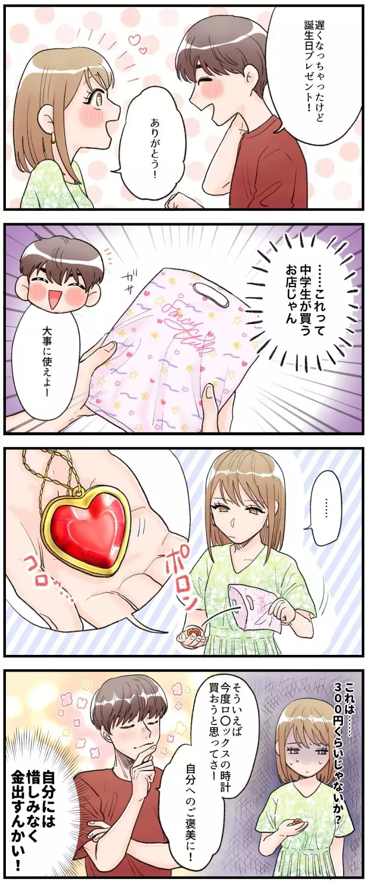 漫画 ダサい セコい ひどすぎる彼からのプレゼント ローリエプレス