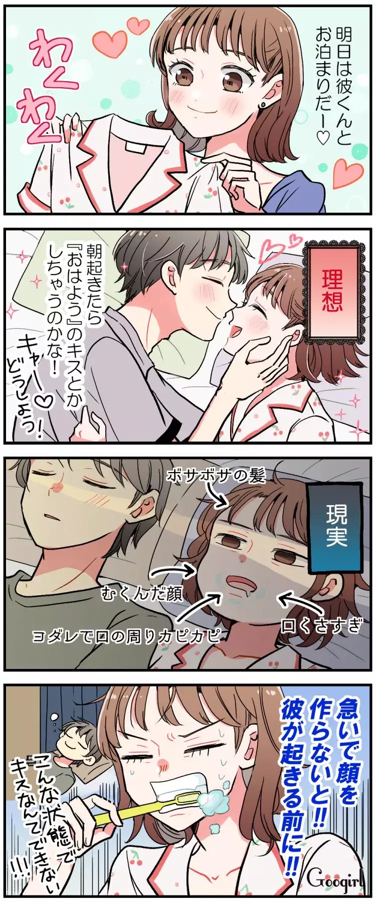 漫画 お泊まりデートって面倒くさい お泊まりの理想と現実とは ローリエプレス