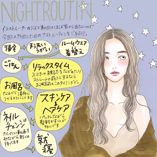 1日中美容のことばかり考えているイラストレーターは 夜何してる 気になる ナイトルーティン をシェア ローリエプレス