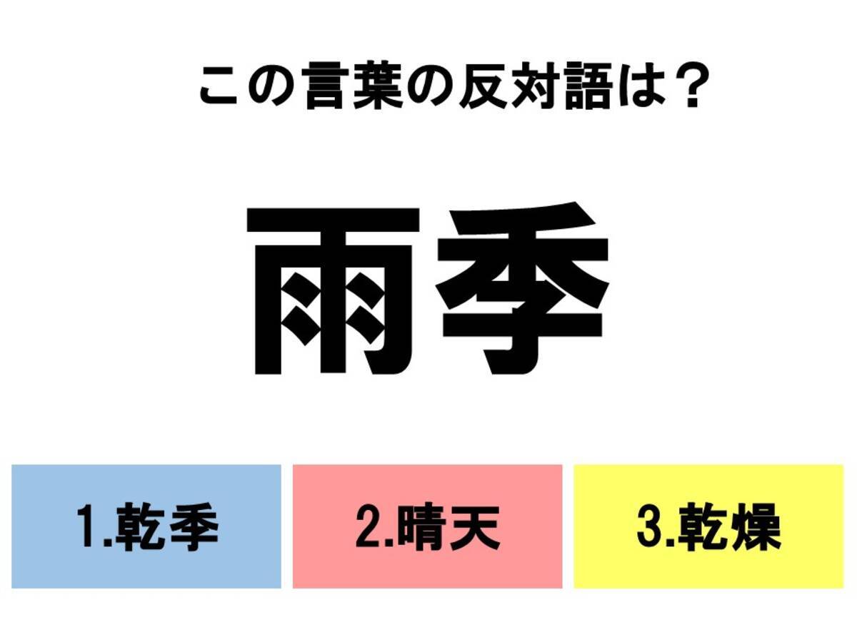 分かるとスッキリ 3択反対語クイズ この言葉の反対語は ローリエプレス