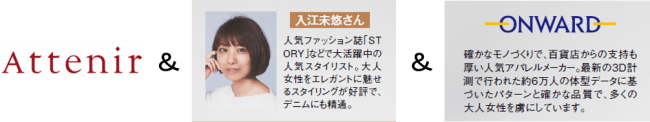 アテニアと人気スタイリスト「入江未悠」＆「オンワード樫山」スぺシャルコラボ　大人に似合う究極の“美デニム”がついに完成　数量限定『大人設計デニム』2020年3月18日(水)新発売の3枚目の画像