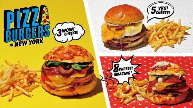 ハンバーガーショップ「J.S. BURGERS CAFE」業界史上最多！？ 8種チーズのピザバーガー新登場！の1枚目の画像