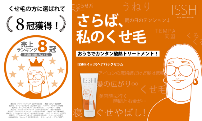 くせ毛の方に選ばれて、4度完売！再発売即日で売上ランキング8冠獲得！の1枚目の画像