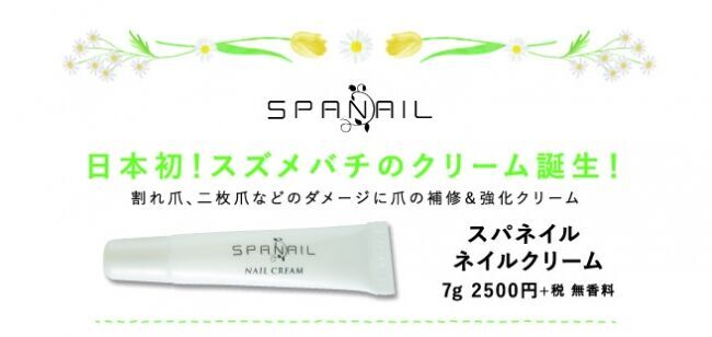 日本初！スズメバチのクリーム誕生！割れ爪、二枚爪などのダメージに爪の補修＆強化クリーム「スパネイル ネイルクリーム」新発売！の1枚目の画像