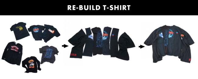 デザイナーmotokitanakaのリメイクで、あなたの着古したT-SHIRTが生まれ変わる"Re-build" 特別イベントを16AOÛT complexにて開催。の2枚目の画像