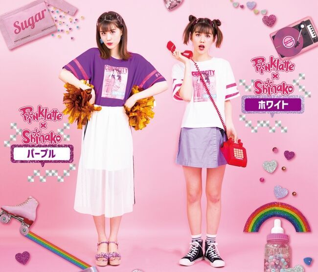 原宿系カラフルクリエイターの“しなこ”とティーンズブランド「PINK-latte（ピンク ラテ）」がコラボレーション！オリジナルデザインのコラボTシャツを発売！の2枚目の画像