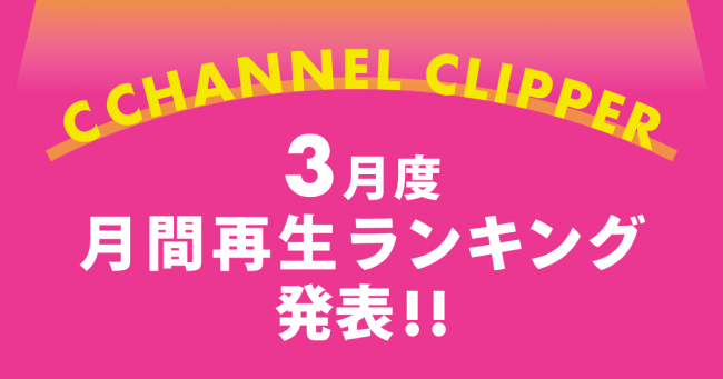 【C CHANNELクリッパー月間再生数】2020年3月度再生ランキングを発表！の1枚目の画像