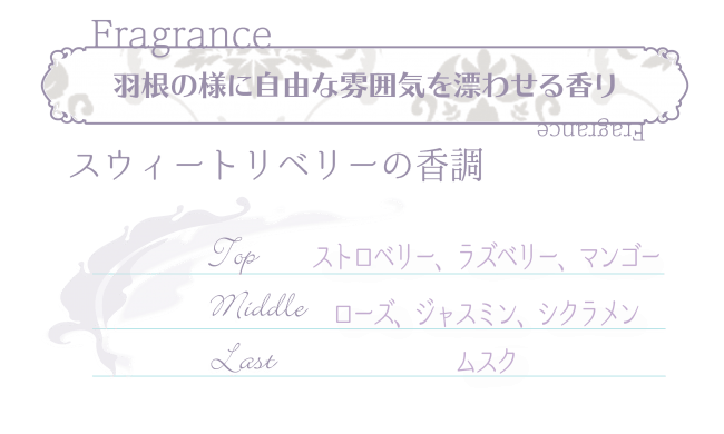 羽根のように自由な雰囲気をイメージした香り。プルームブラン スウィートリベリーが新登場。の3枚目の画像