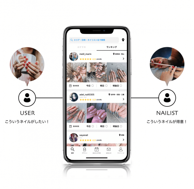 ネイリストに直接予約アプリ「ネイリー」がポイント&ランクシステムを開始！【期間限定】ネイルデザイン画像に10いいねで1ポイントプレゼント中！の5枚目の画像