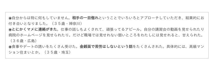 医者と出会いたい女性必見！出会った場所・上手な付き合いかたを“医者と付き合った経験のある女性”へアンケート調査の6枚目の画像