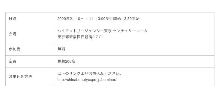 アジア最大規模の美容博覧会「中国美容博覧会2020」200名限定でプレ・セミナーを開催 @ハイアットリージェンシー東京の2枚目の画像