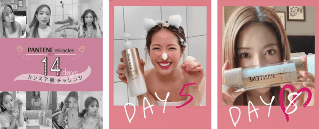 14日間の髪の変化をセルフィー撮影！くみっきーさんが「#14日間カシミア髪チャレンジ」に挑戦 パンテーン公式SNSにて 日めくりSNSムービー公開の1枚目の画像