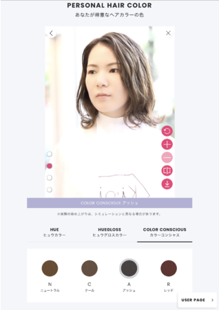 サロンでのヘアカラーカウンセリングに活用できる、パーソナルカラー診断とヘアカラー体験が可能なオンラインARサービス、「WELLBEING　ONLINE」新登場！の3枚目の画像