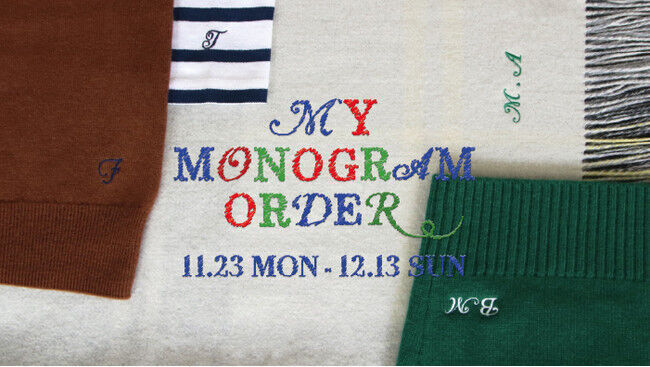 トゥモローランドで特別な一枚を。あなただけの刺繍オーダー『MY MONOGRAM ORDER』の1枚目の画像