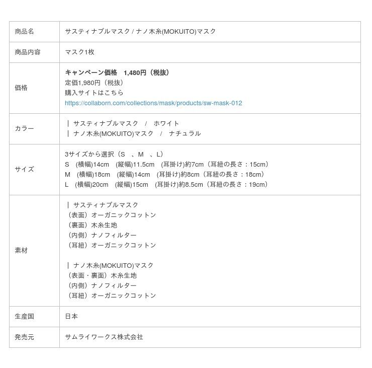 【緊急事態宣言間近！医療用レベルでウイルスを捕集】優しい日本製の自然派マスクがあなたを守る！天然素材「木糸」から生まれた高性能マスクを1,480円（税抜）で追加販売開始！今こそ適切なマスク選びを！の14枚目の画像