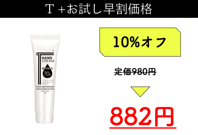 Withコロナ時代のハンドクリーム！アルコール70％含有＆保湿力も兼ね備えた「T＋（ティープラス）」が先行発売中の10枚目の画像