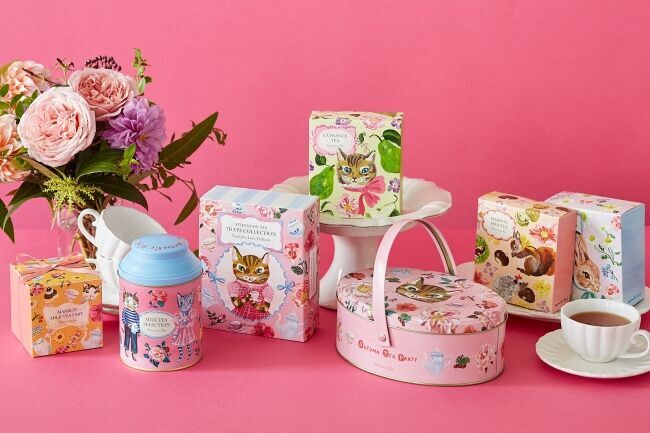 【Afternoon Tea】”AUTUMN TEA PARTY”をテーマにナタリー・レテが描いた秋限定デザイン！秋の紅茶と焼き菓子の1枚目の画像