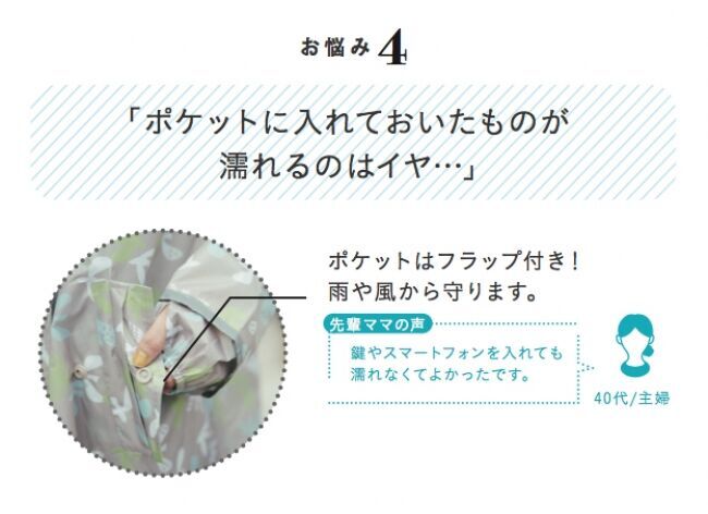 ママスタッフの声から生まれたレインコートが進化し、今年も登場!5/27（水）~2020 年のレインアイテムを発売!の10枚目の画像