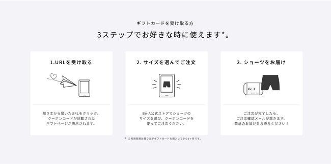 超吸収型サニタリーショーツ「Be-A〈ベア〉」を贈ろう。大切なあの人へ、お祝いギフトやお礼にも。11月1日（月）より、オンラインギフトカードが登場。の7枚目の画像