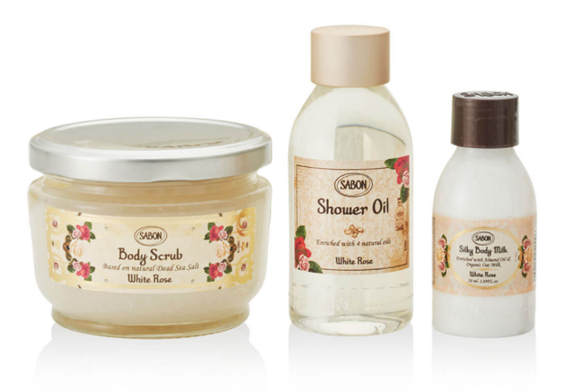 SABON White Day Gift　大切なパートナーへ、心を込めて贈る特別なギフト。限定発売中の「ホワイト・ローズ」の香りを楽しめるキットや、SABONを代表するアイテムを試せるキットをご用意。の3枚目の画像