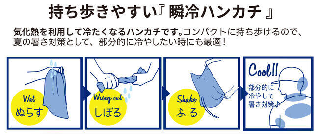 新入学、その小さなポケットに小さく収まって、これからやってくる暑さから子どもを守ってくれる瞬冷ハンカチ、「ウォータークールハンカチ」の販売を開始しました。の3枚目の画像