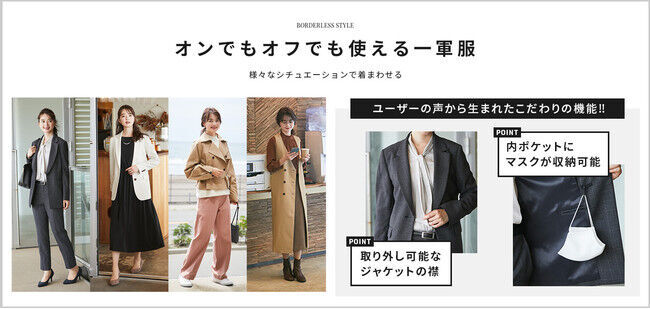 【青山商事×CCCマーケティンググループ】新ビジネスウェア「BORDERLESS STYLE」、「THE SUIT COMPANY」店舗とオンラインショップにて10月1日より販売開始の3枚目の画像