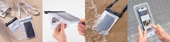 海水浴やプールでの防水対策に！スマートフォンをケースに入れたまま操作や撮影ができるIPX8防水ケース 6タイプを新発売の2枚目の画像
