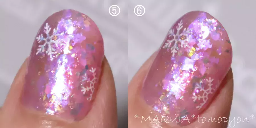 セルフネイル 幻想的なキラキラネイル 雪の結晶 オーロラエフェクトパウダー プチプラ 100均 ローリエプレス