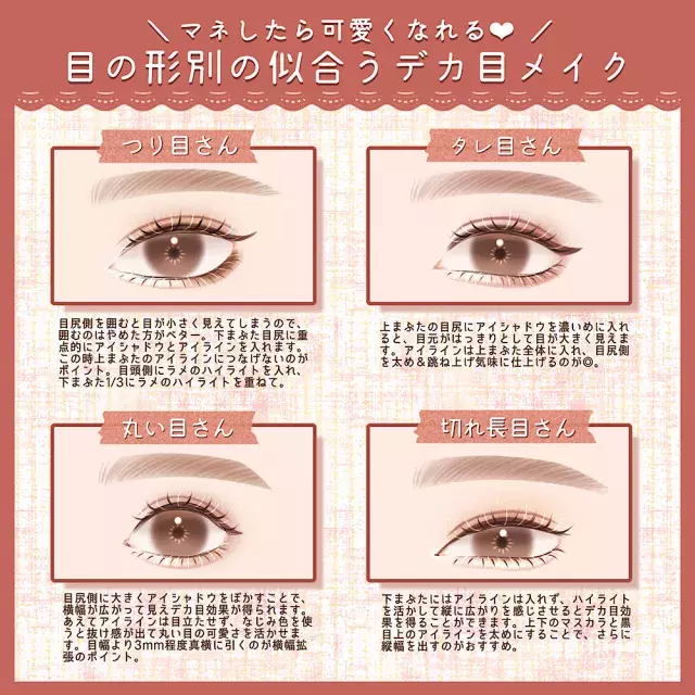 いつもより目が大きく見える 目の形別 似合うデカ目メイク ローリエプレス いつもより目が大きく見える 目の形別 似合うデカ目メイク ローリエプレス