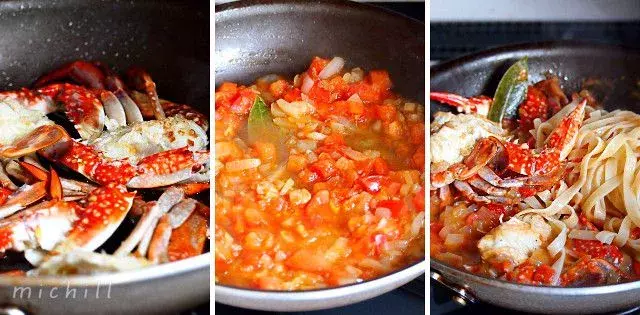 渡り蟹vsカニカマ 本格派とお手軽派で2種のトマトクリームパスタ ローリエプレス