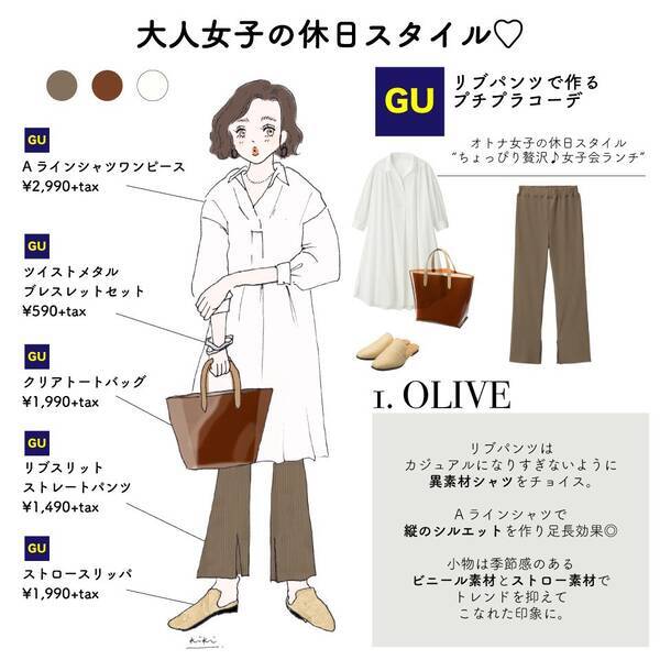 色ち買いしたくなる Guリブスリットストレートパンツはラクなのにキレイ見え ローリエプレス