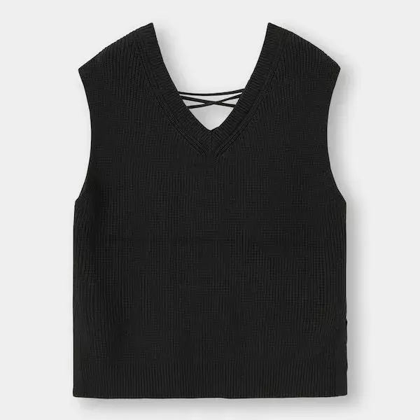 完売前に絶対ゲットして バックリボンで後ろ姿も抜かりなく可愛い Gu ニットベスト ローリエプレス 完売前に絶対ゲットして バックリボンで後ろ姿も抜かりなく可愛い Gu ニットベスト ローリエプレス
