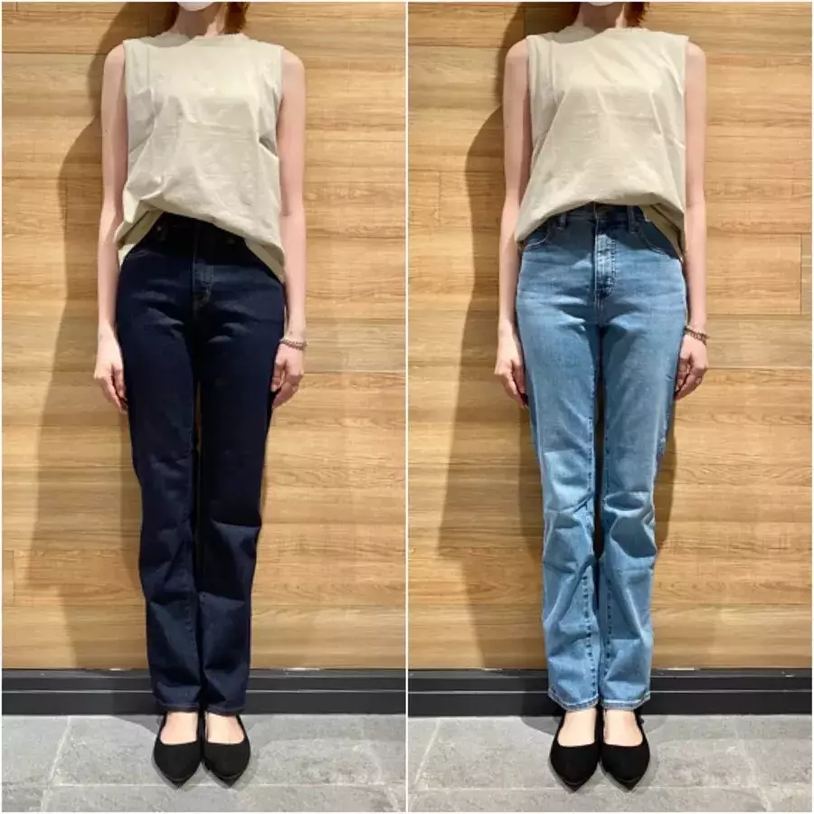 ユニクロ 年夏のデニムはき比べ メンズtシャツ着こなし ローリエプレス