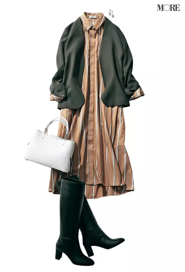 代後半 自分にもう一度問いかける パンツ派巴瑞季 スカート派りな 秋ボトムに何合わせてく 着回し24日目 ローリエプレス