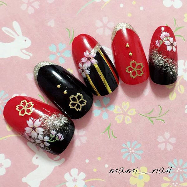 成人式 卒業式に Allセルフネイル 着物 振袖にあわせたい簡単和柄ネイル ローリエプレス