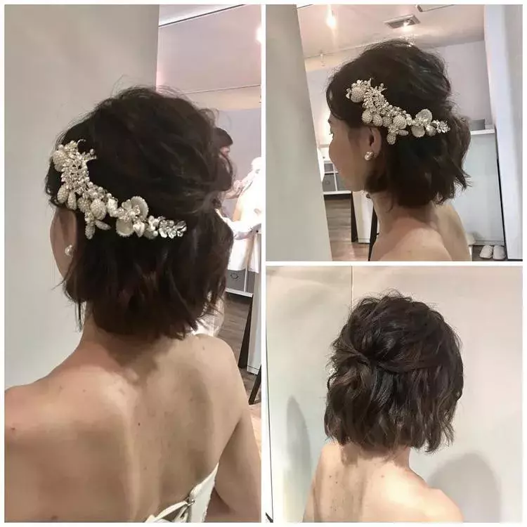 保存版 ショート ミディアムの花嫁さん向け 最新ウェディングヘア選 アップスタイル編 ローリエプレス