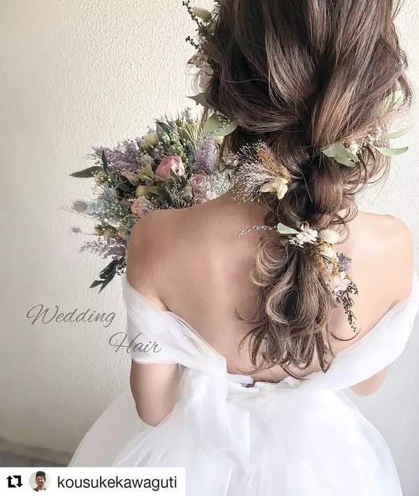 こんな花嫁さんになりたい お花いっぱいのブライダルヘアアレンジ8選 ローリエプレス