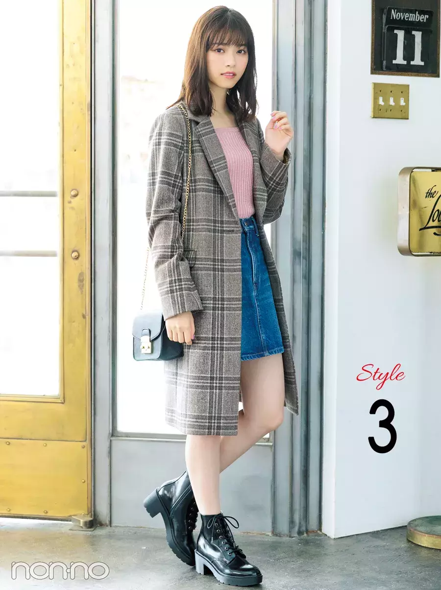 西野七瀬の真冬コーデはチェックコート ミニ丈デニムスカート ローリエプレス 西野七瀬の真冬コーデはチェックコート ミニ丈デニムスカート ローリエプレス