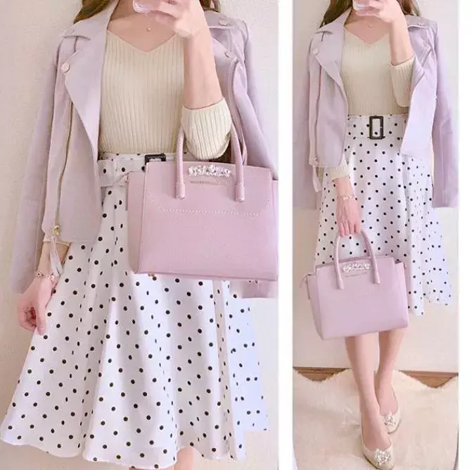 アプワイザー リッシェのドット柄スカートを人気igが5パターンの着回しにtry ローリエプレス