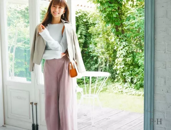 僕やりで話題の岡崎紗絵さんの連載スタート Guで爆売れ中のベロアワイドパンツを着回し ローリエプレス