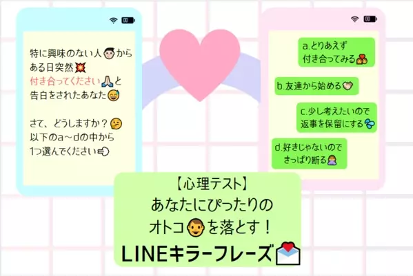 心理テスト あなたにピッタリ オトコを落とす Lineキラーフレーズ ローリエプレス