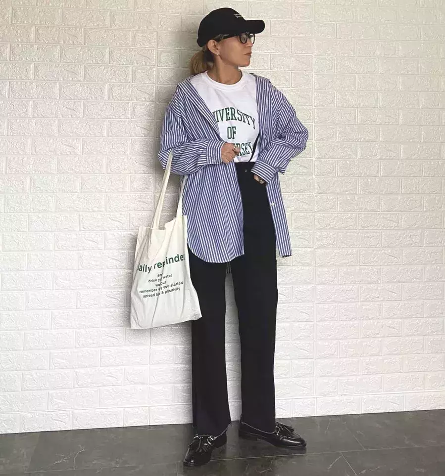 爽やかブルーで春に最適 ユニクロ の ストライプシャツ 着回しコーデ ローリエプレス