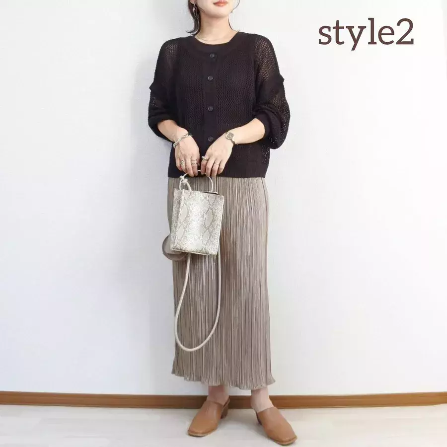 高見え効果 しまむら メッシュニット 着回しコーデ ローリエプレス