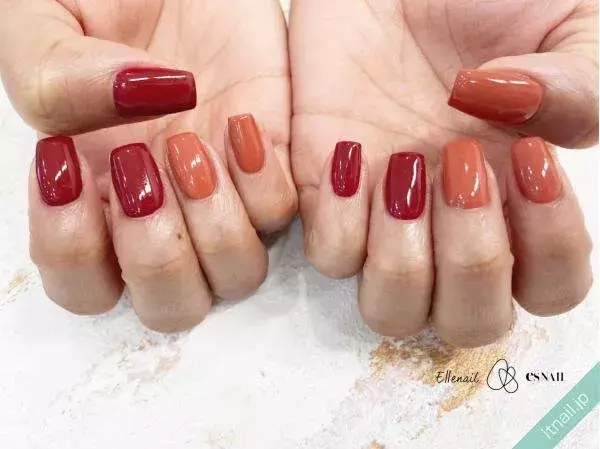 赤 オレンジ のネイルデザインが秋らしい おすすめデザインを紹介 ローリエプレス
